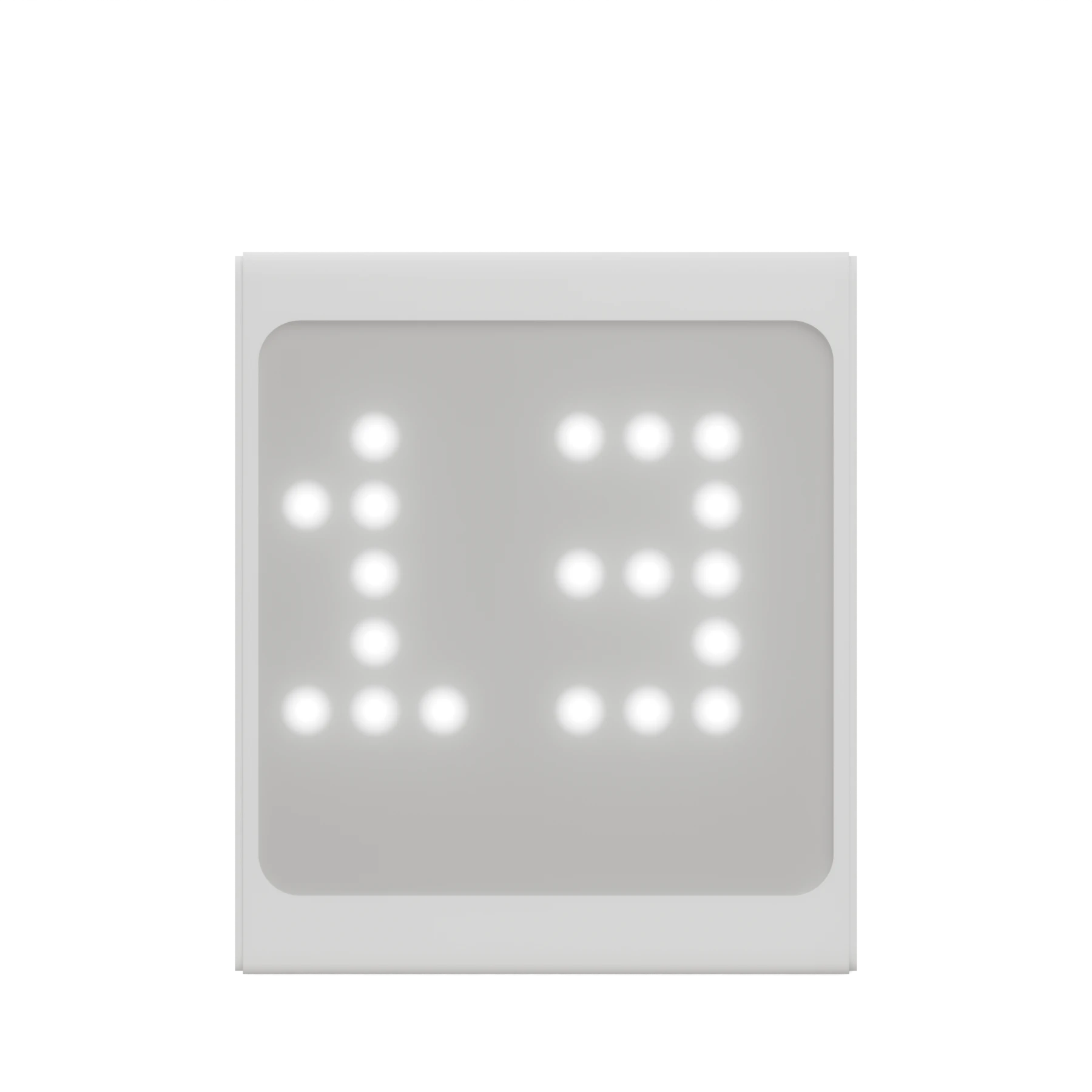 Ritlum mini scrolling the time across its display in white pixels